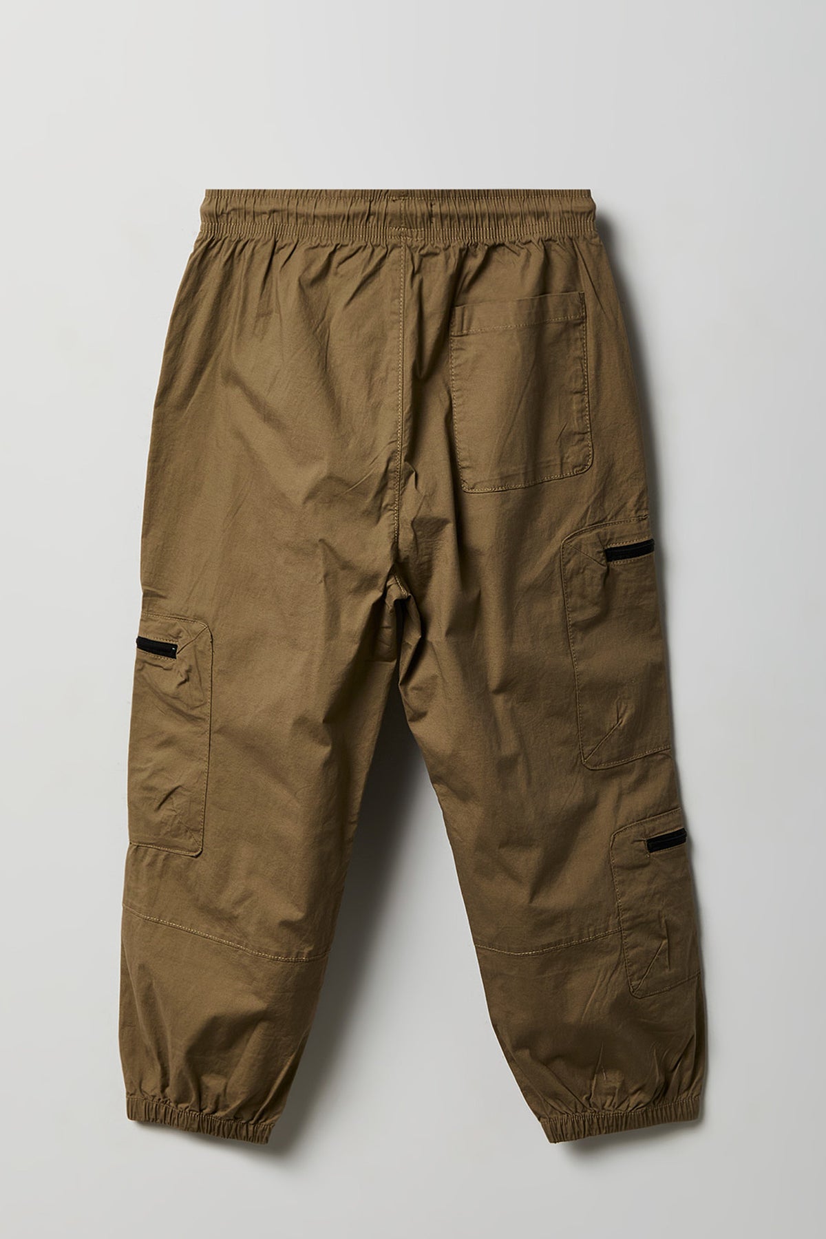 Alt View 2. Boys Poplin Cargo Jogger - Sand
