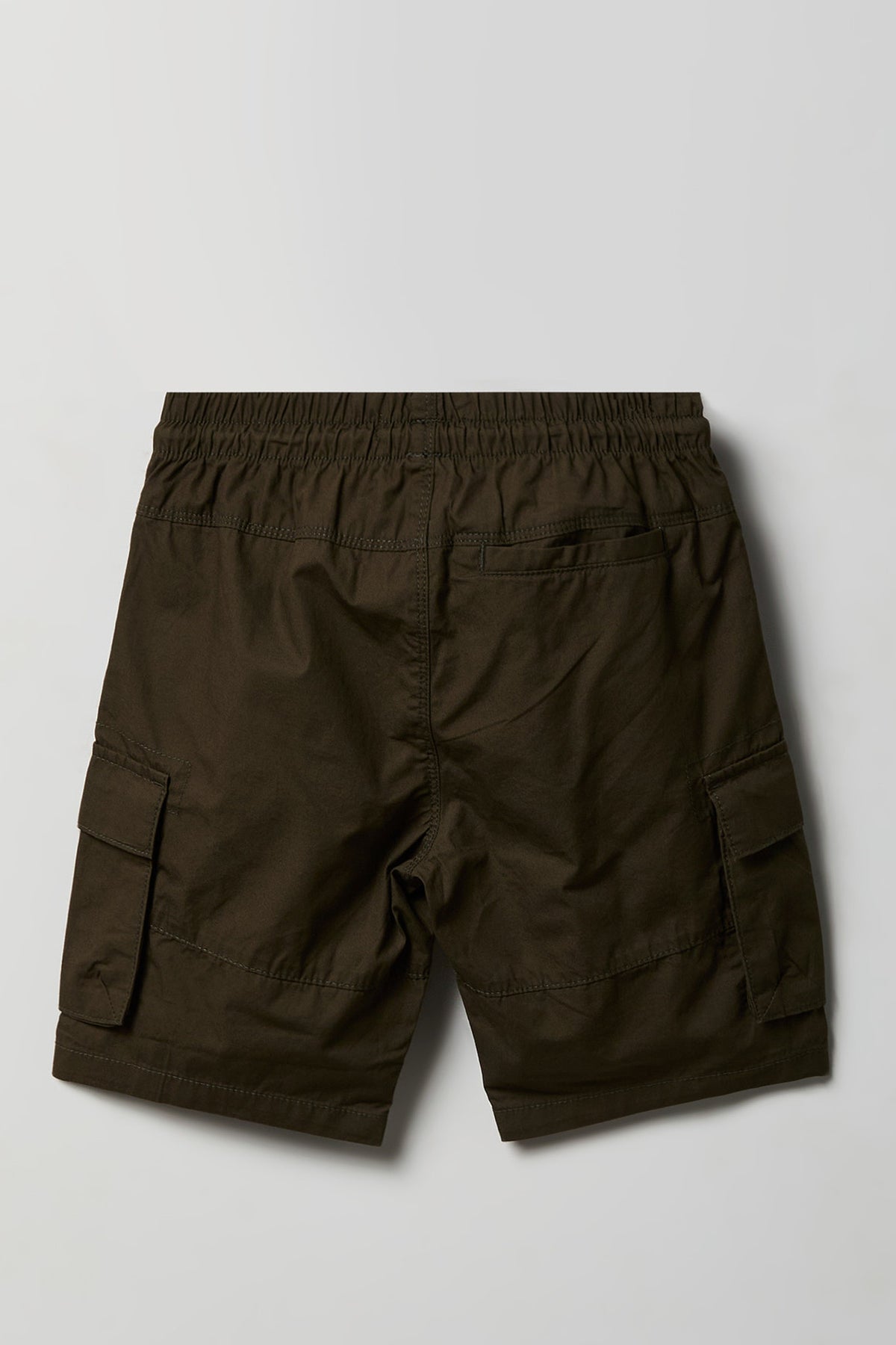 Alt View 2. Boys Poplin Cargo Short - Dark Green