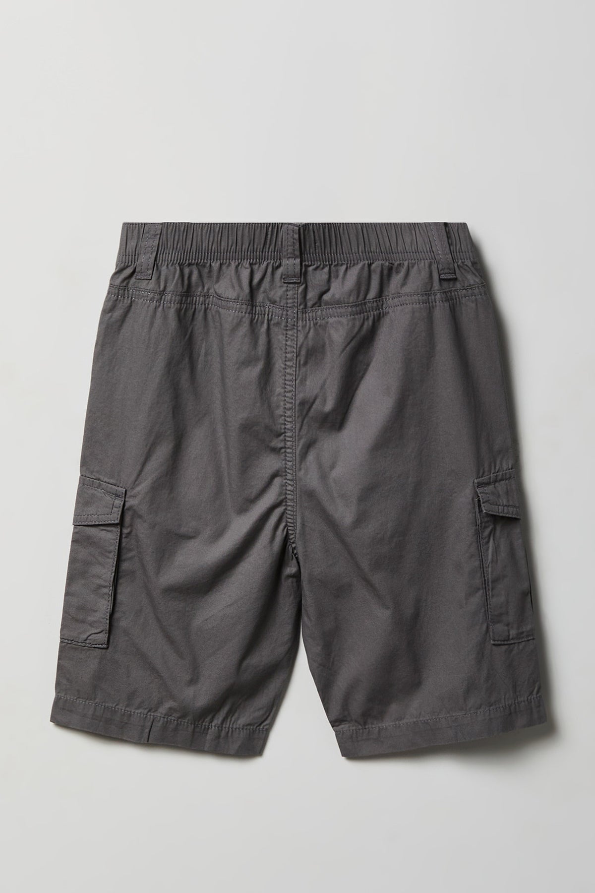 Alt View 2. Boys Poplin Cargo Short - Heather Grey