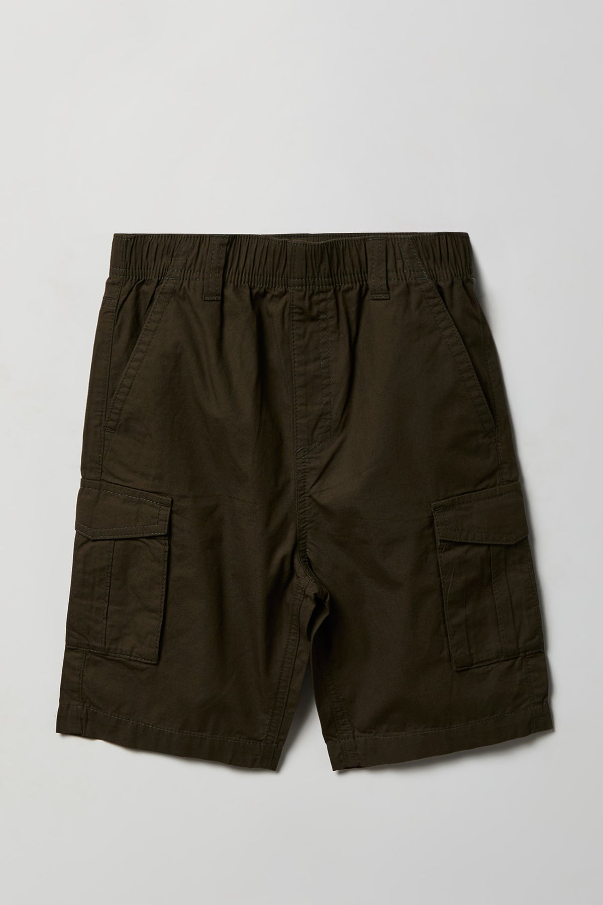 Boys Poplin Cargo Short - Dark Green