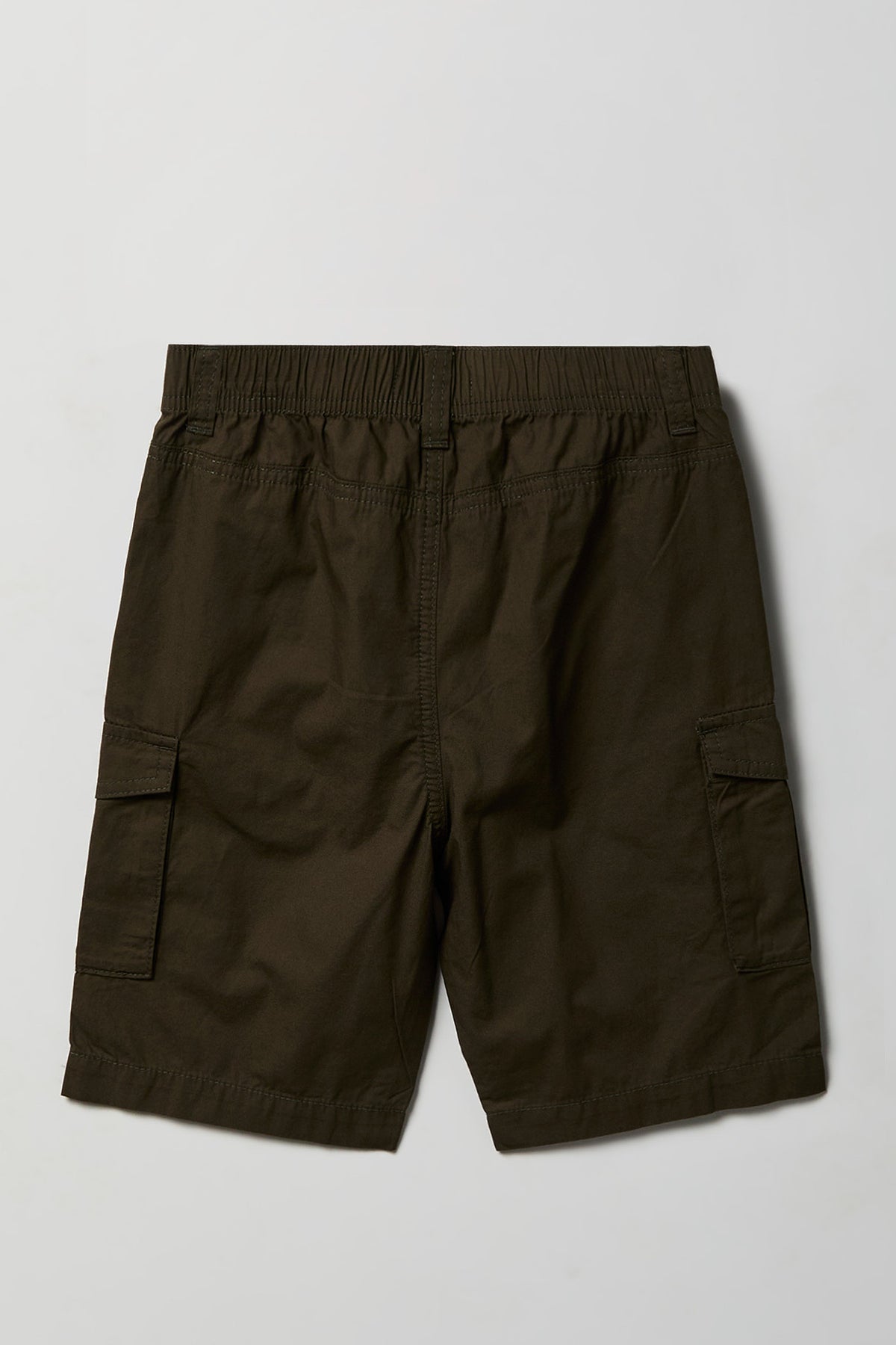 Alt View 2. Boys Poplin Cargo Short - Dark Green