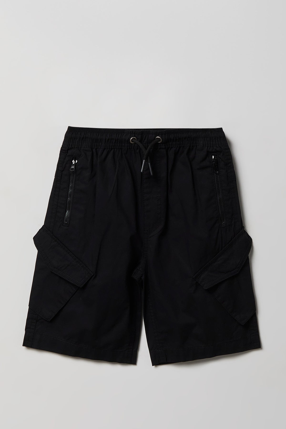 Boys Poplin Cargo Short - Black