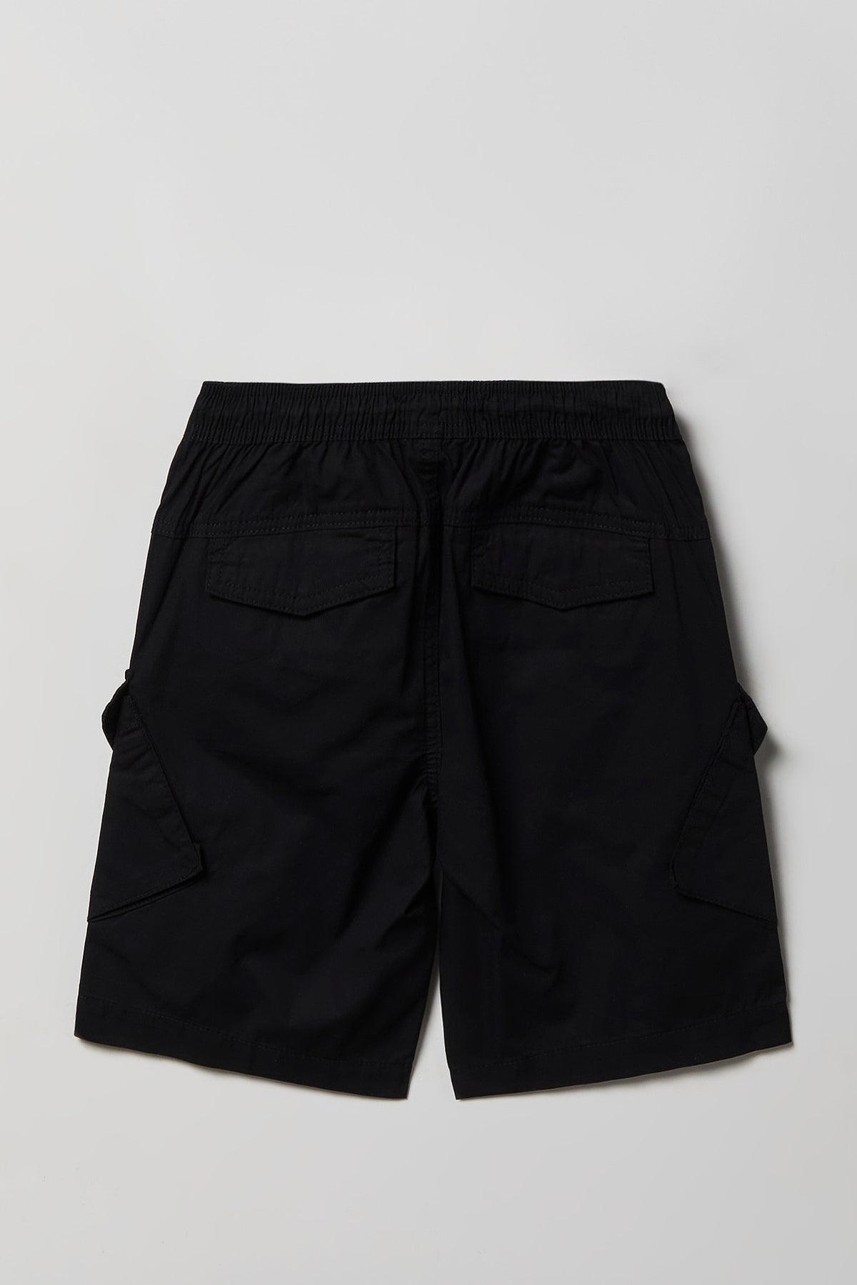 Alt View 2. Boys Poplin Cargo Short - Black