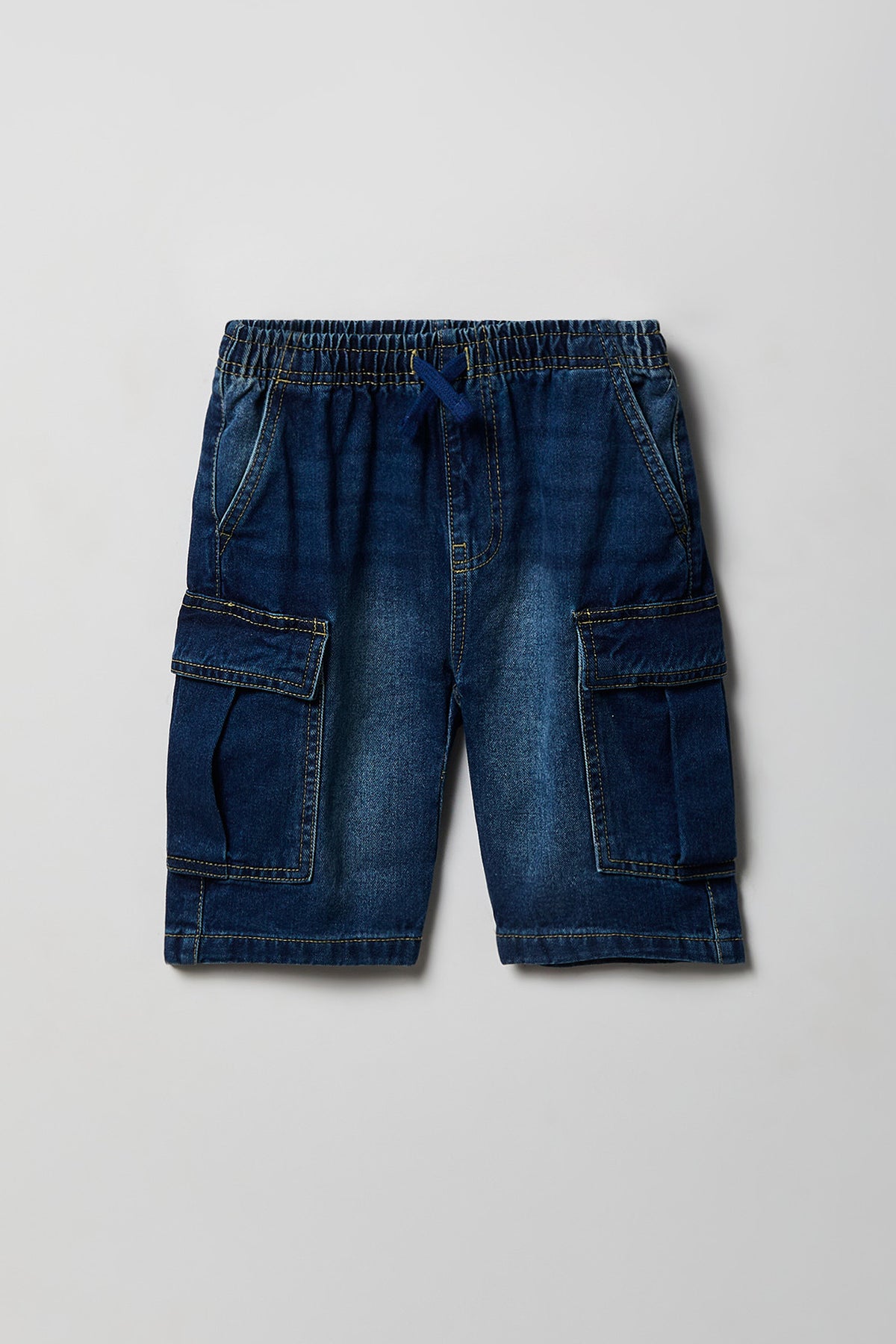 Boys Cargo Denim Short - Dark Blue