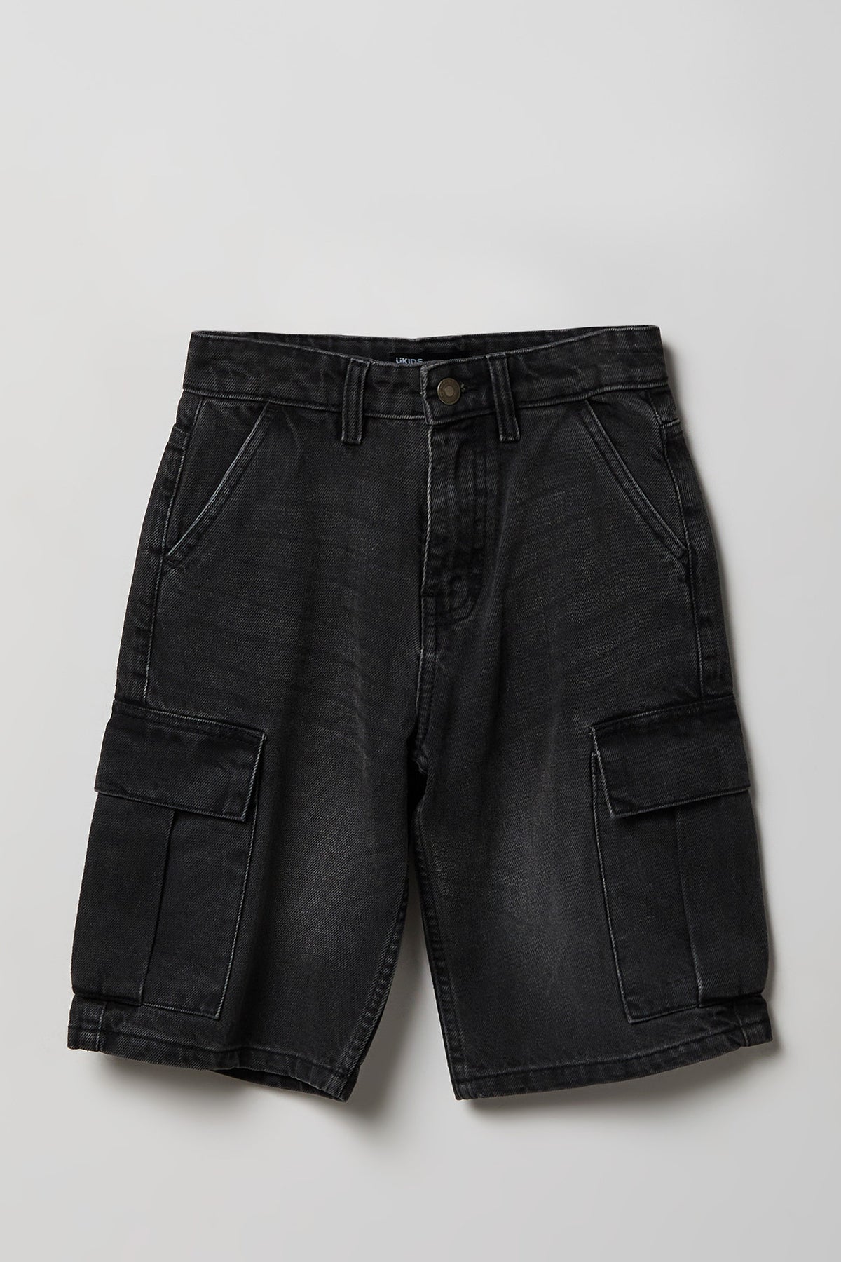 Boys Cargo Denim Short - Black
