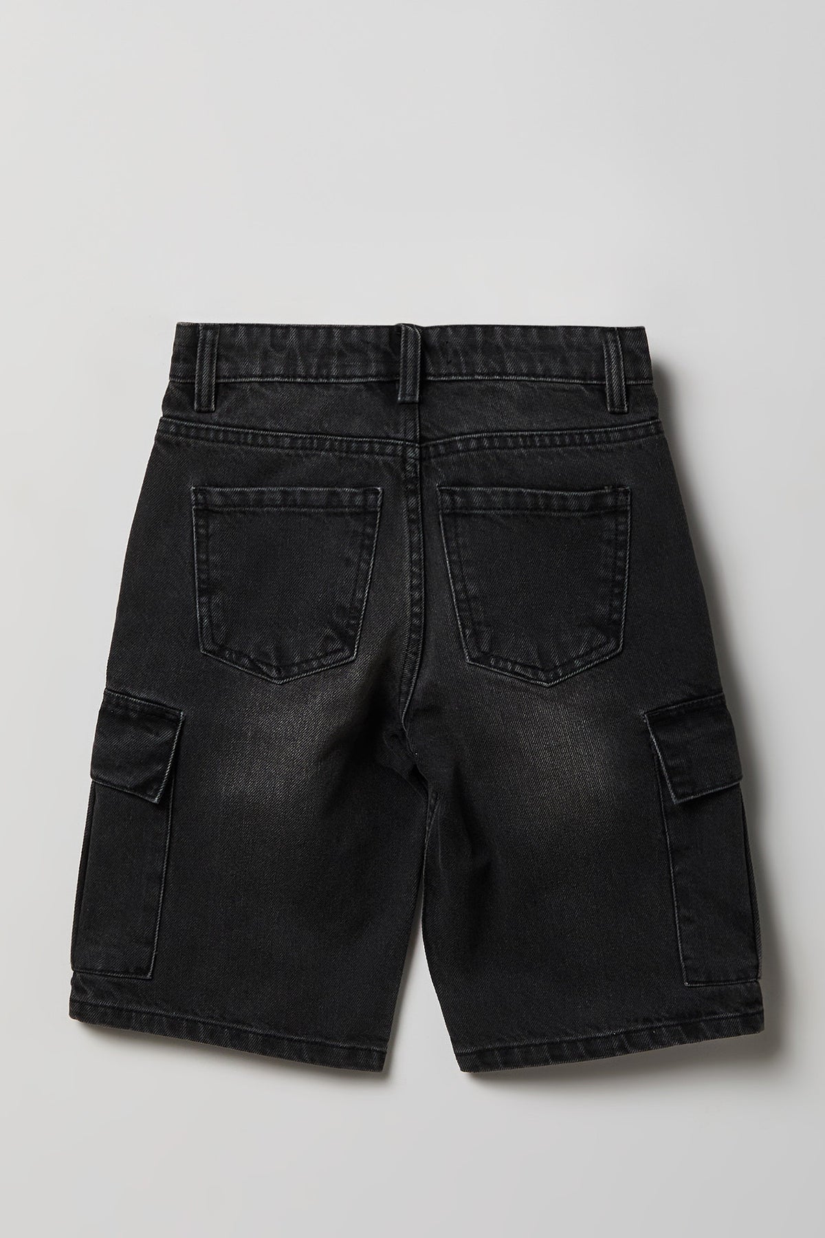 Alt View 2. Boys Cargo Denim Short - Black