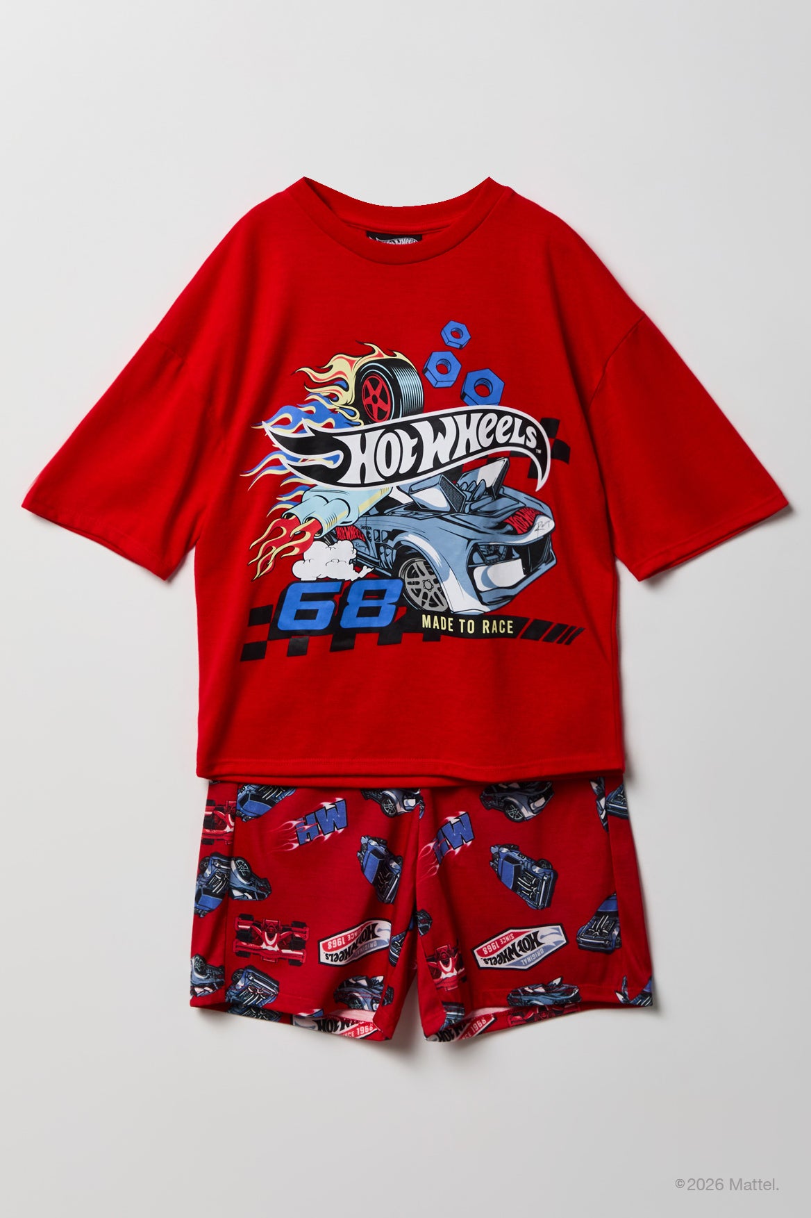 Ensemble pyjama avec t-shirt à imprimé Hot Wheels™ et short pour enfant