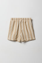Short texturé rayé à taille coulissante pour garçons