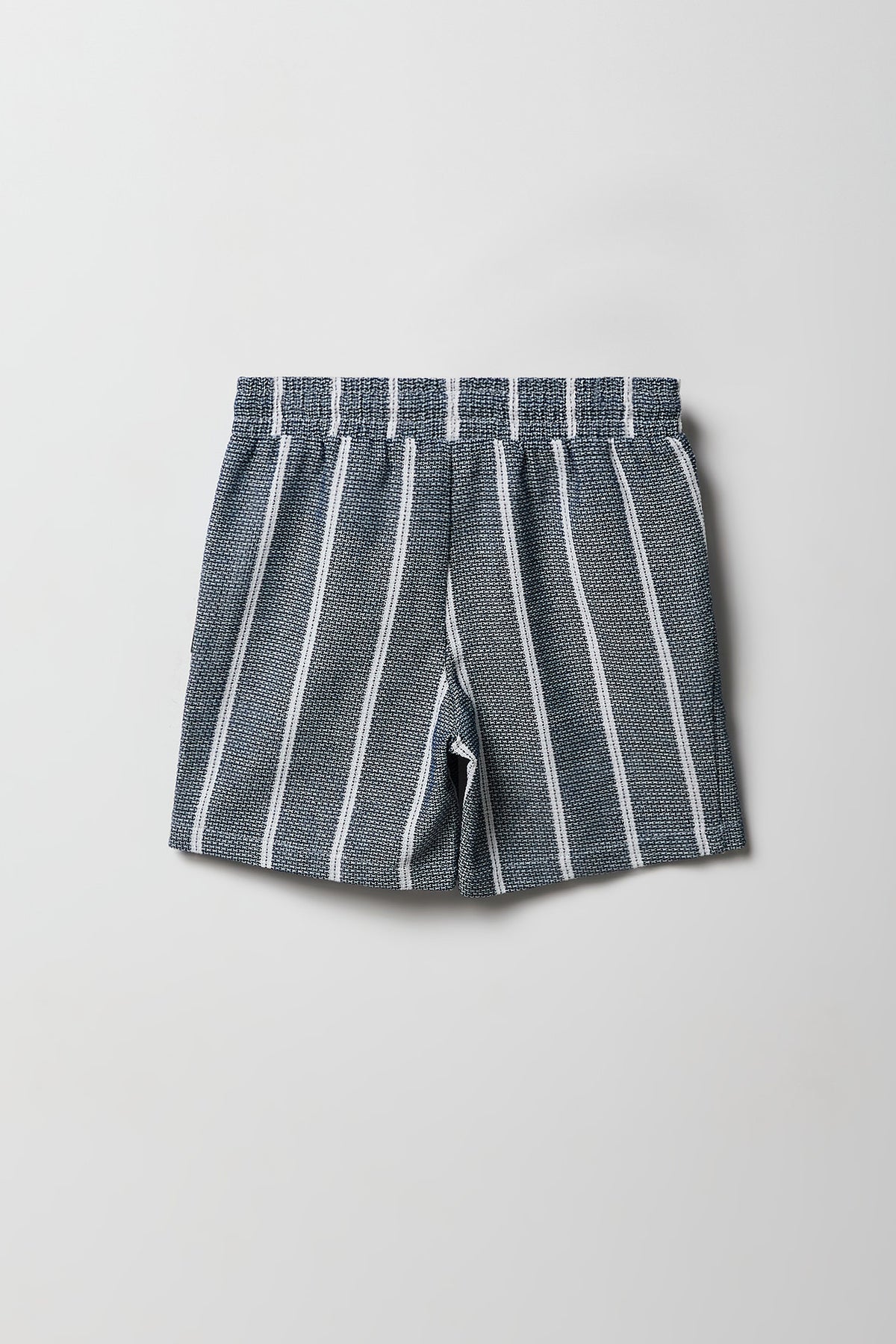 Alt View 2. Boys Textured Striped Drawstring Short - Blue