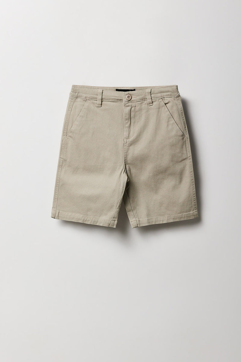 Short chino uni pour garçon