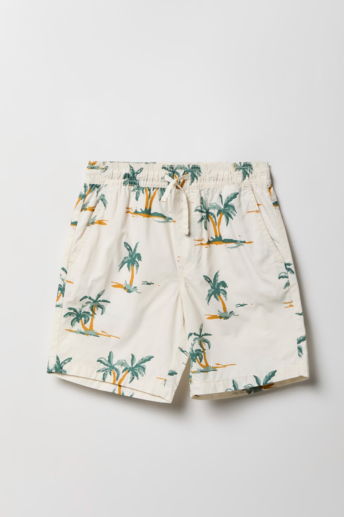 Boys Printed Poplin Short - Off White