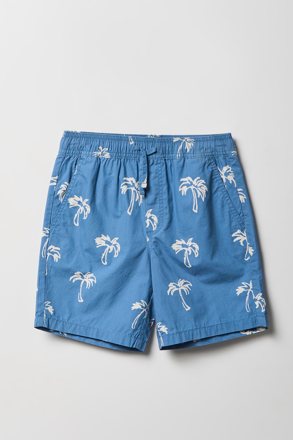 Boys Printed Poplin Short - Dark Blue
