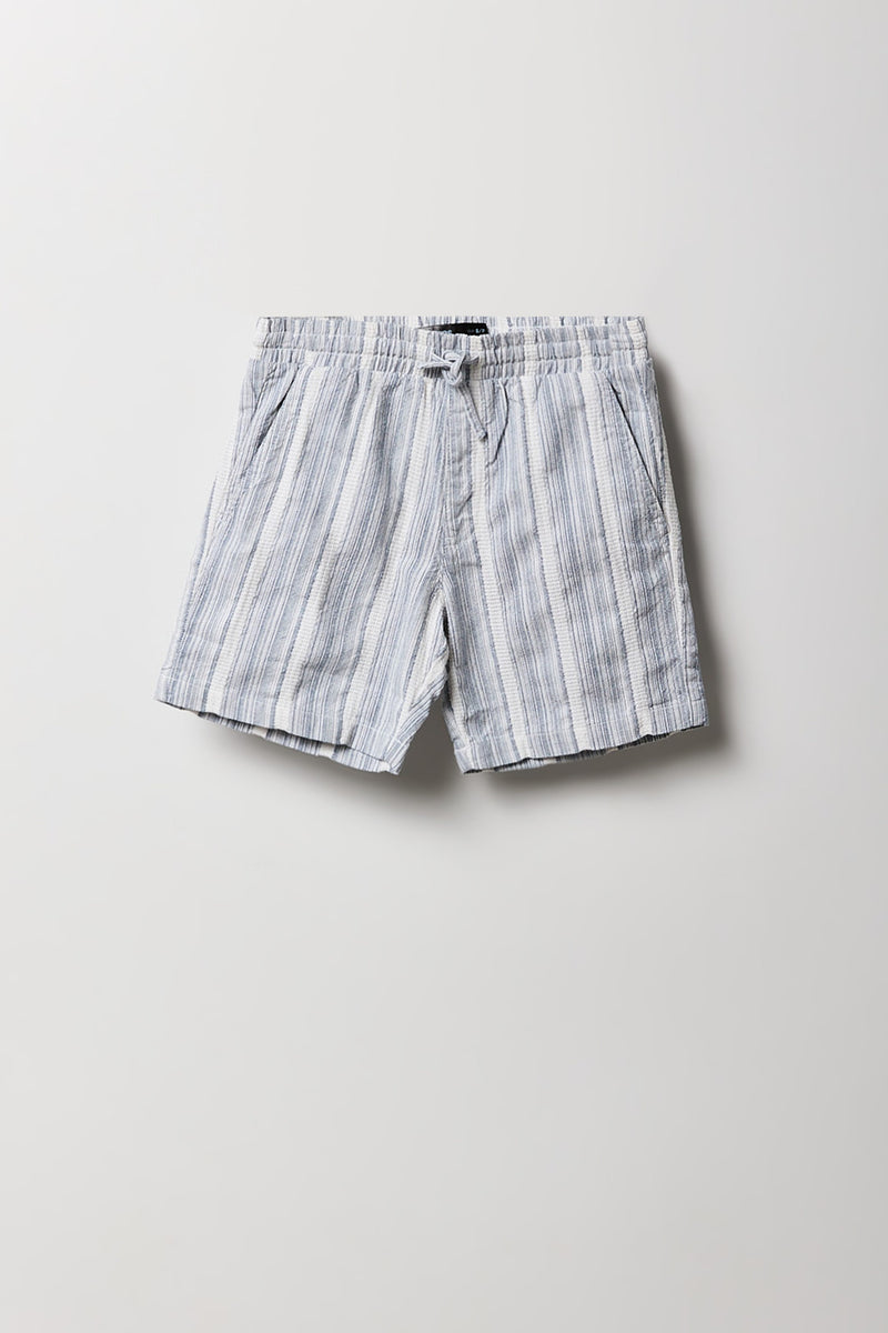Short tissé texturé rayé pour garçon