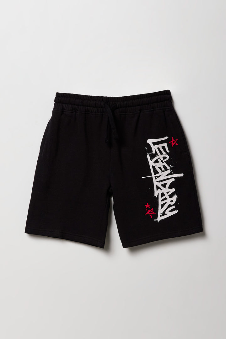 Boys Graphic Fleece Longline Short