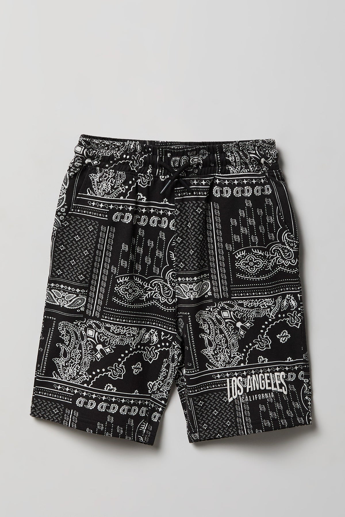 Boys Printed Fleece Short - Black