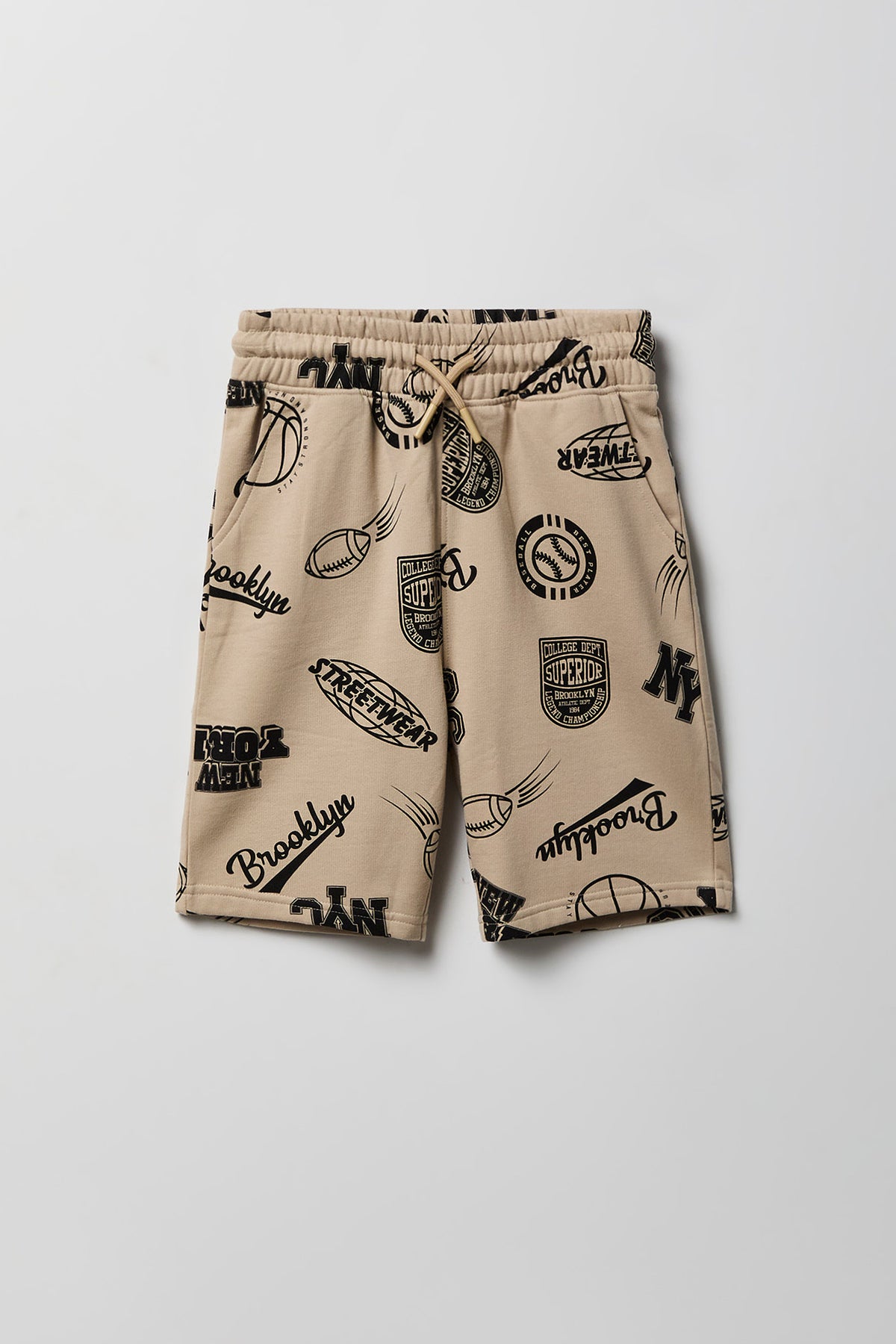 Boys City Graphic Fleece Short - Natural