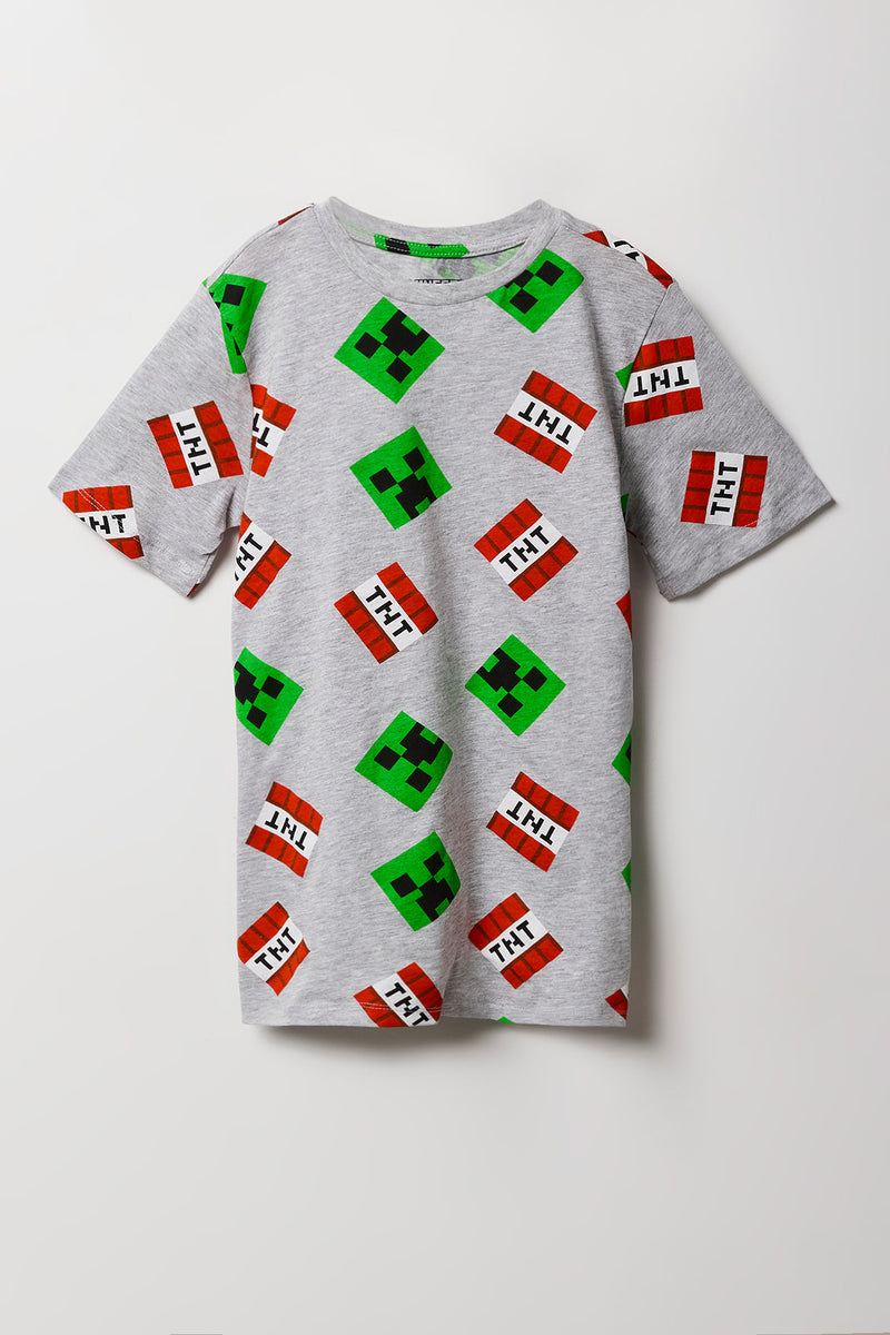 T-shirt à imprimé Minecraft TNT pour enfant