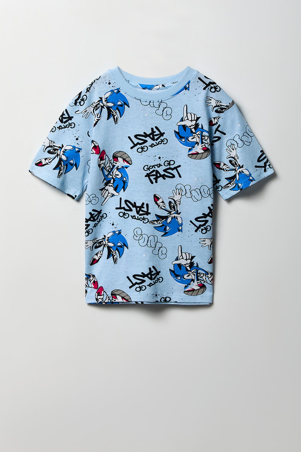 Kids Sonic Print T-Shirt - Blue