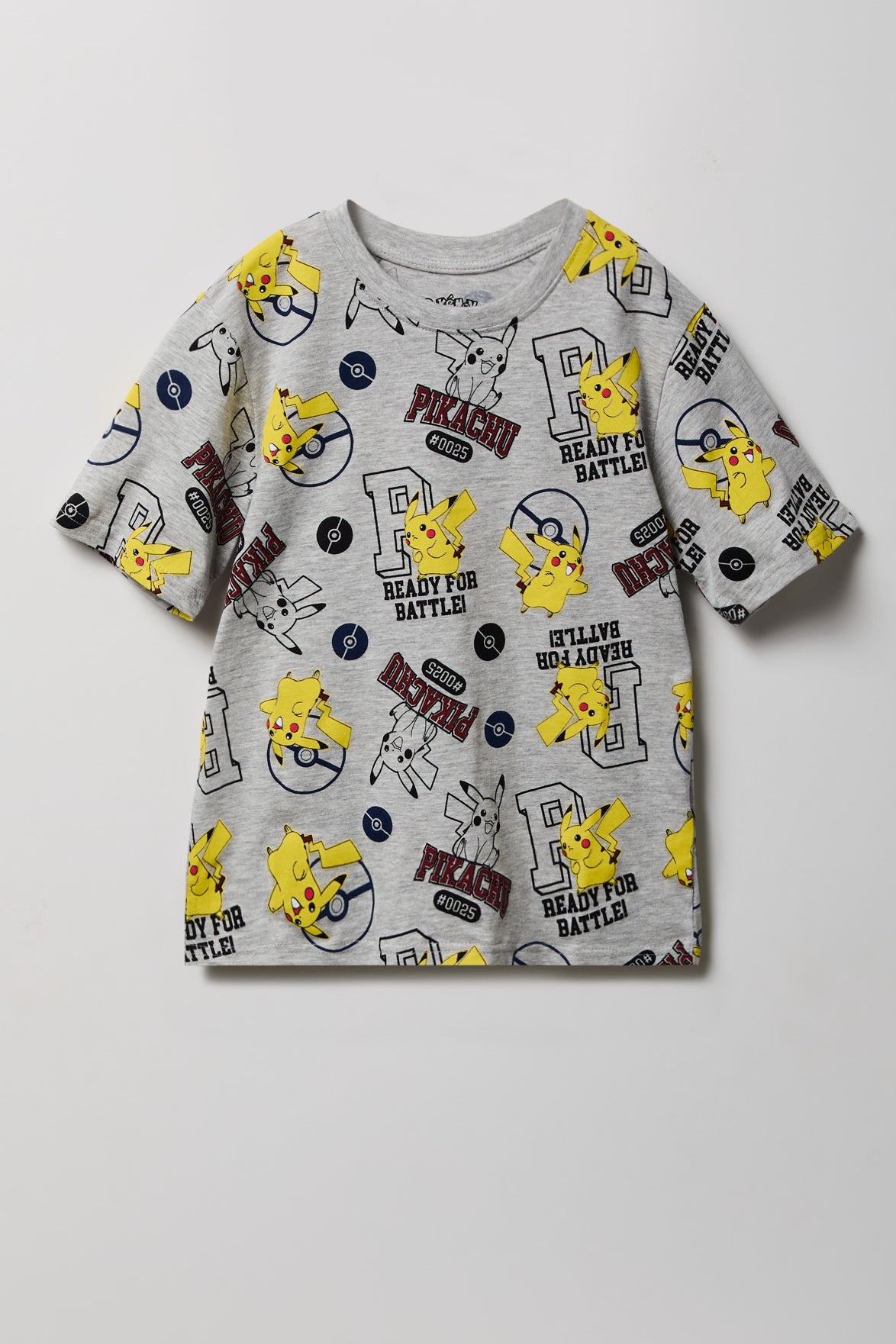 Kids Pikachu Graphic T-Shirt - Heather Grey