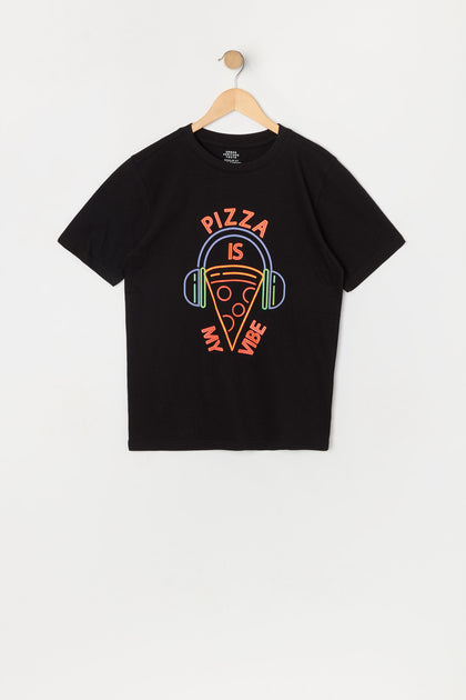 T-shirt à imprimé Pizza Is My Vibe pour garçon