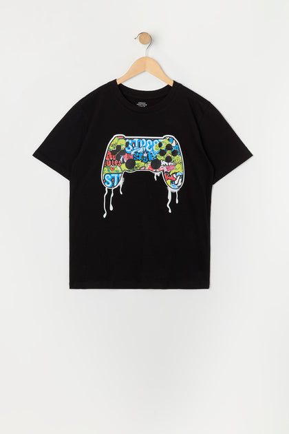 T-shirt à imprimé Graffiti Controller pour garçon