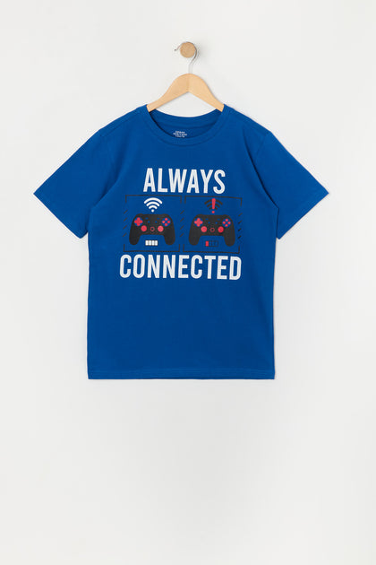 T-shirt à imprimé Always Connected pour garçon