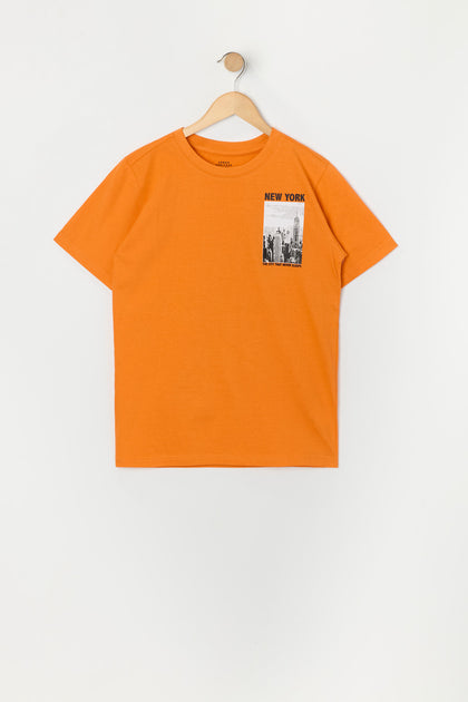 T-shirt à imprimé Orange New York pour garçon