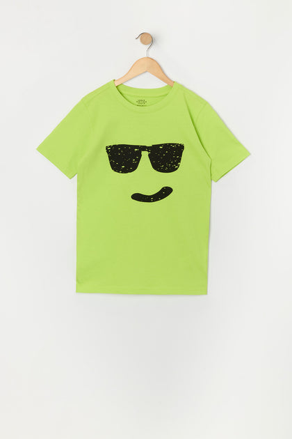 T-shirt à imprimé Sunglass Smilepour garçon