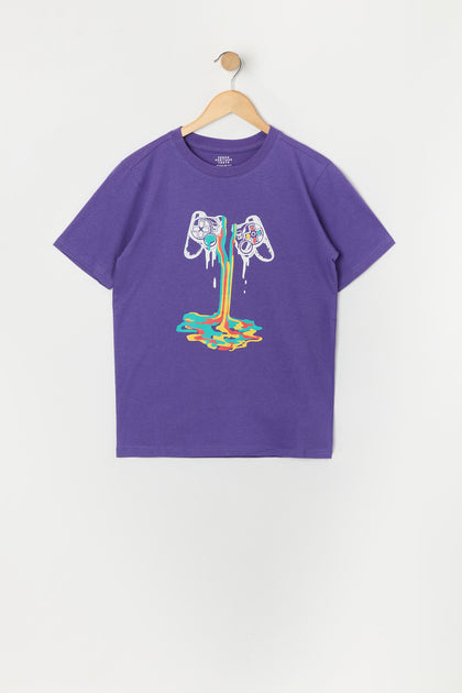 T-shirt à imprimé Controller avec éclaboussures de peinture pour garçon