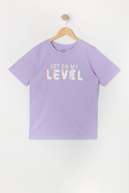 T-shirt à imprimé Get on My Level pour garçon