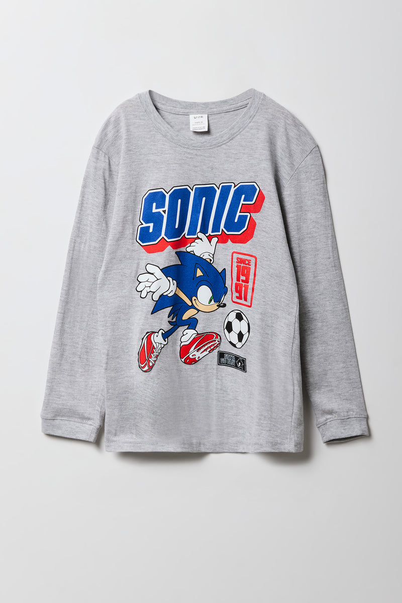 Haut à manches longues avec imprimé Sonic pour enfants