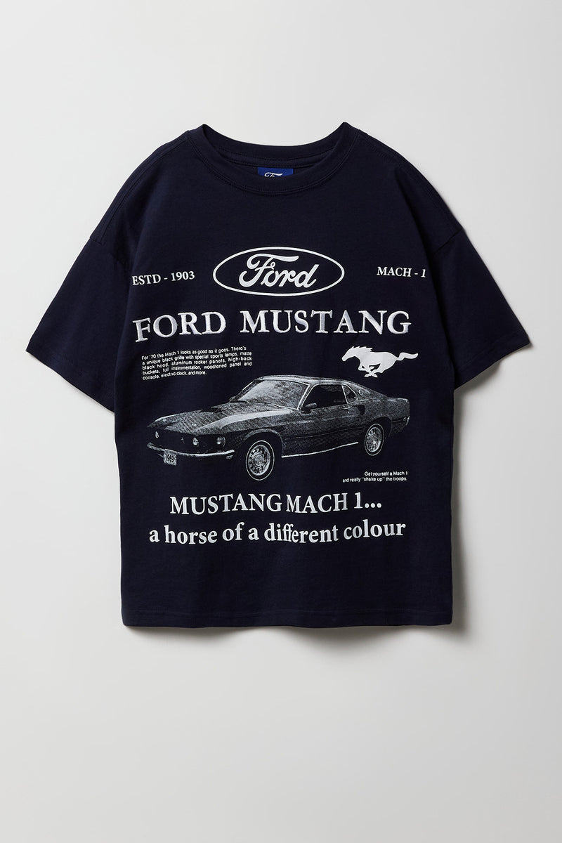 T-shirt avec motif brodé Ford Mustang pour enfant