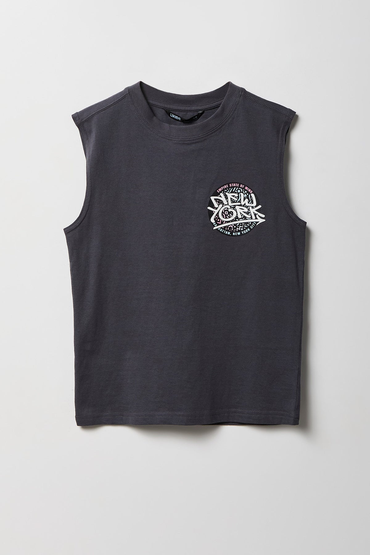 Alt View 2. Boys NY Graphic Tank - Charcoal