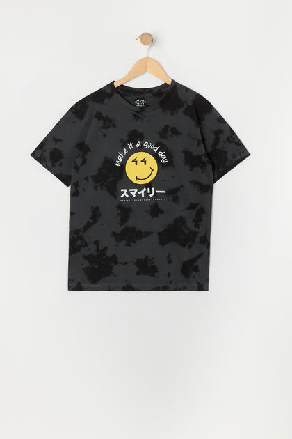 T-shirt noué-teint à imprimé Good Day pour garçon