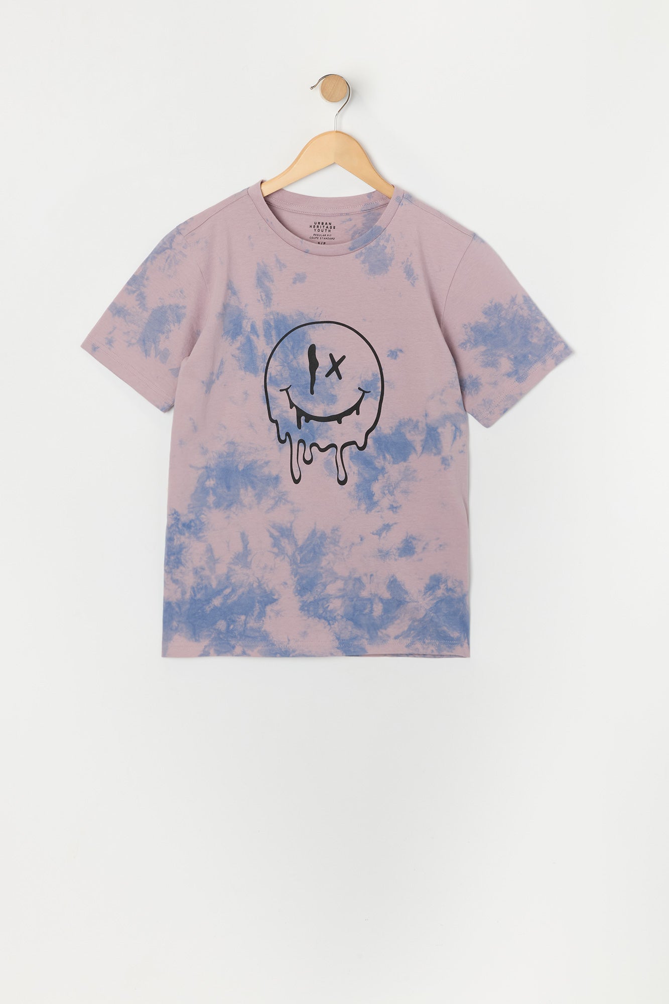 Boys Dripping Smiley Tie Dye Graphic T-Shirt