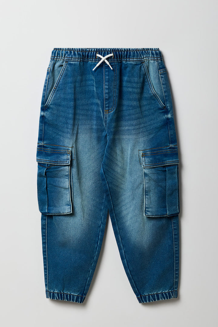 Boys Denim Cargo Jogger