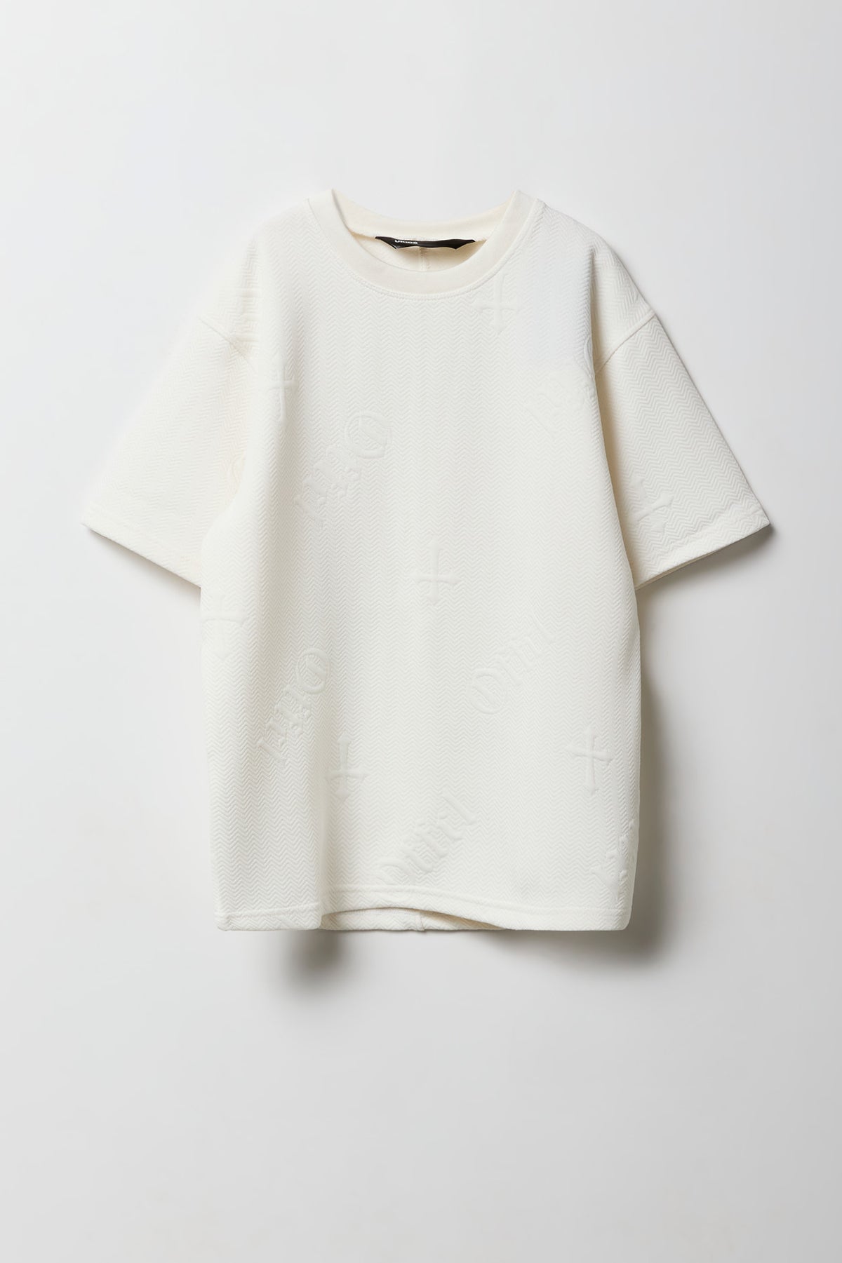 Boys Textured Embossed T-Shirt - White