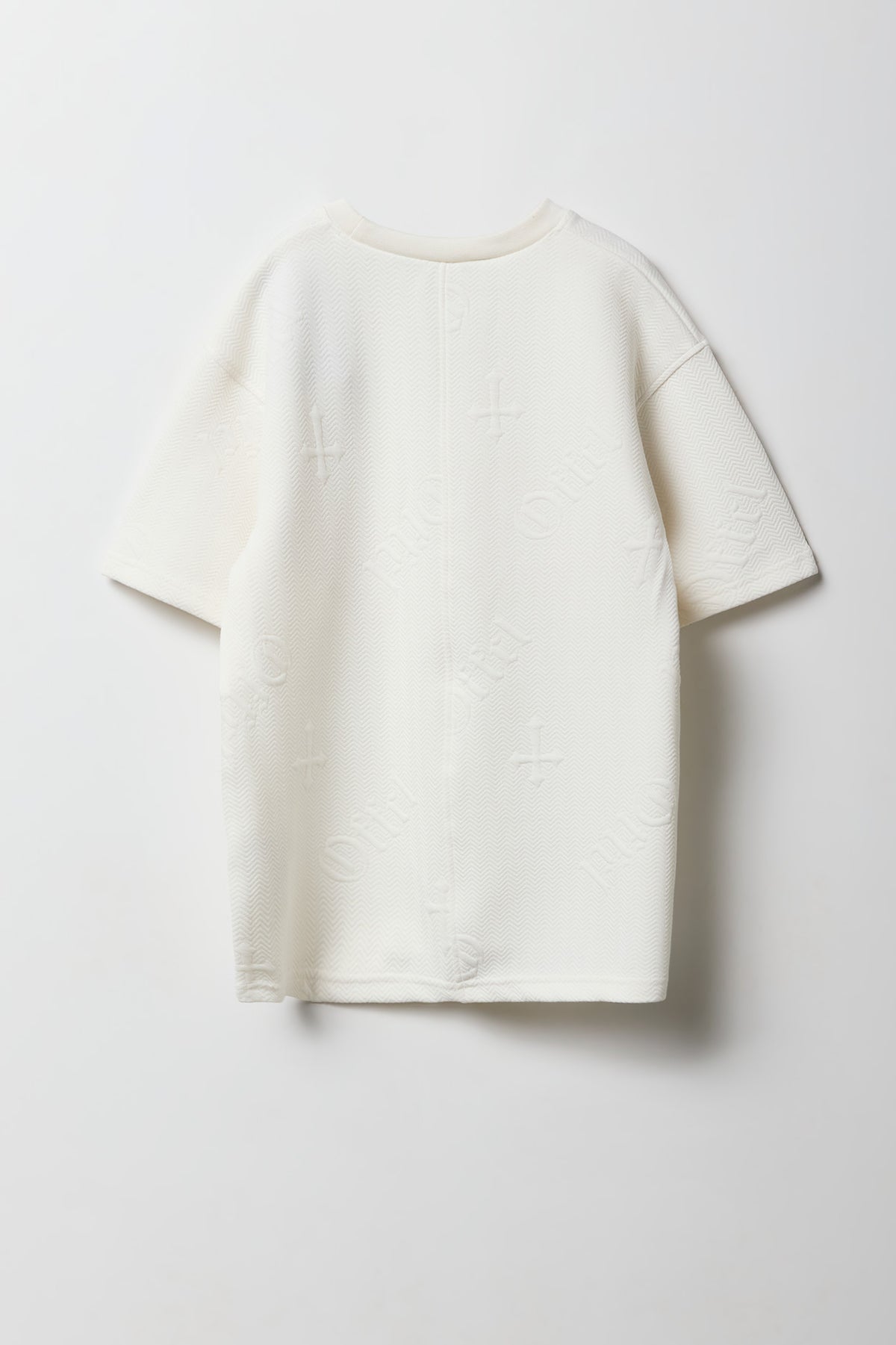 Alt View 2. Boys Textured Embossed T-Shirt - White