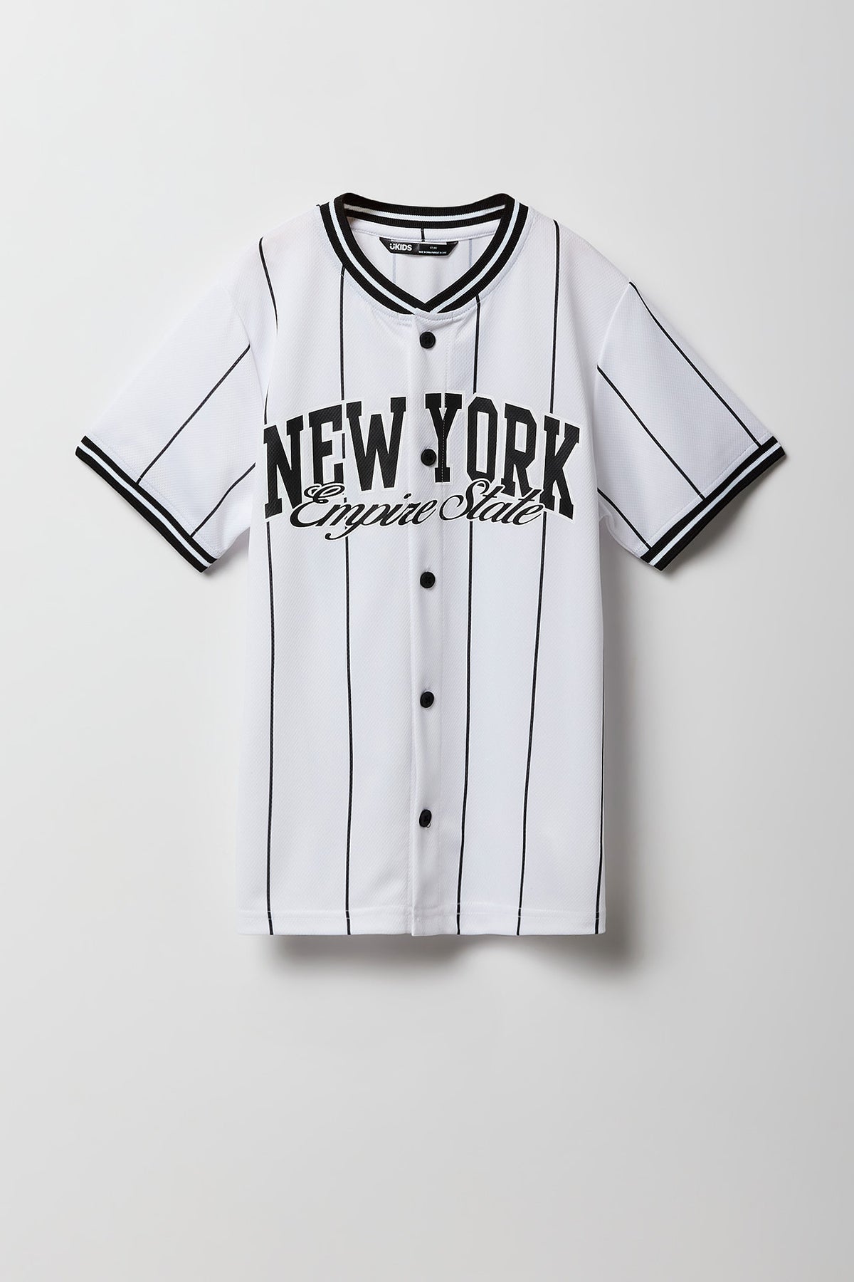 Boys Mesh Graphic Baseball Jersey - White