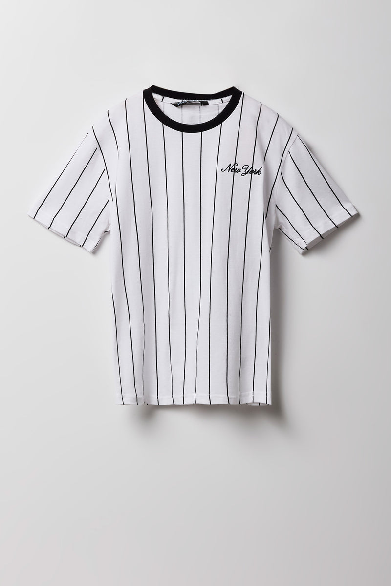 Kids NY Embroidered Striped T-Shirt