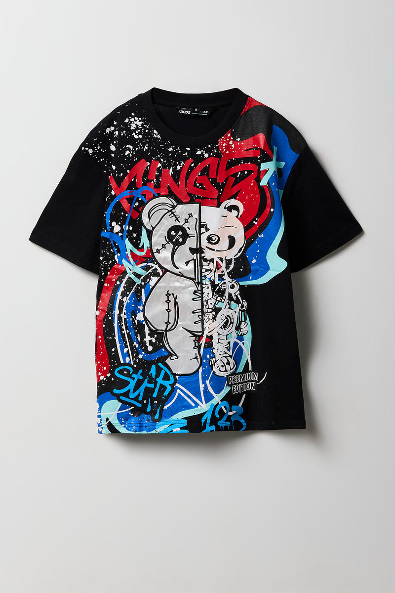 Boys Robot Embroidered T-Shirt