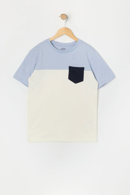T-shirt ras du cou avec blocs de couleurs pour garçon
