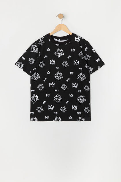 Boys King Teddy Print T-Shirt