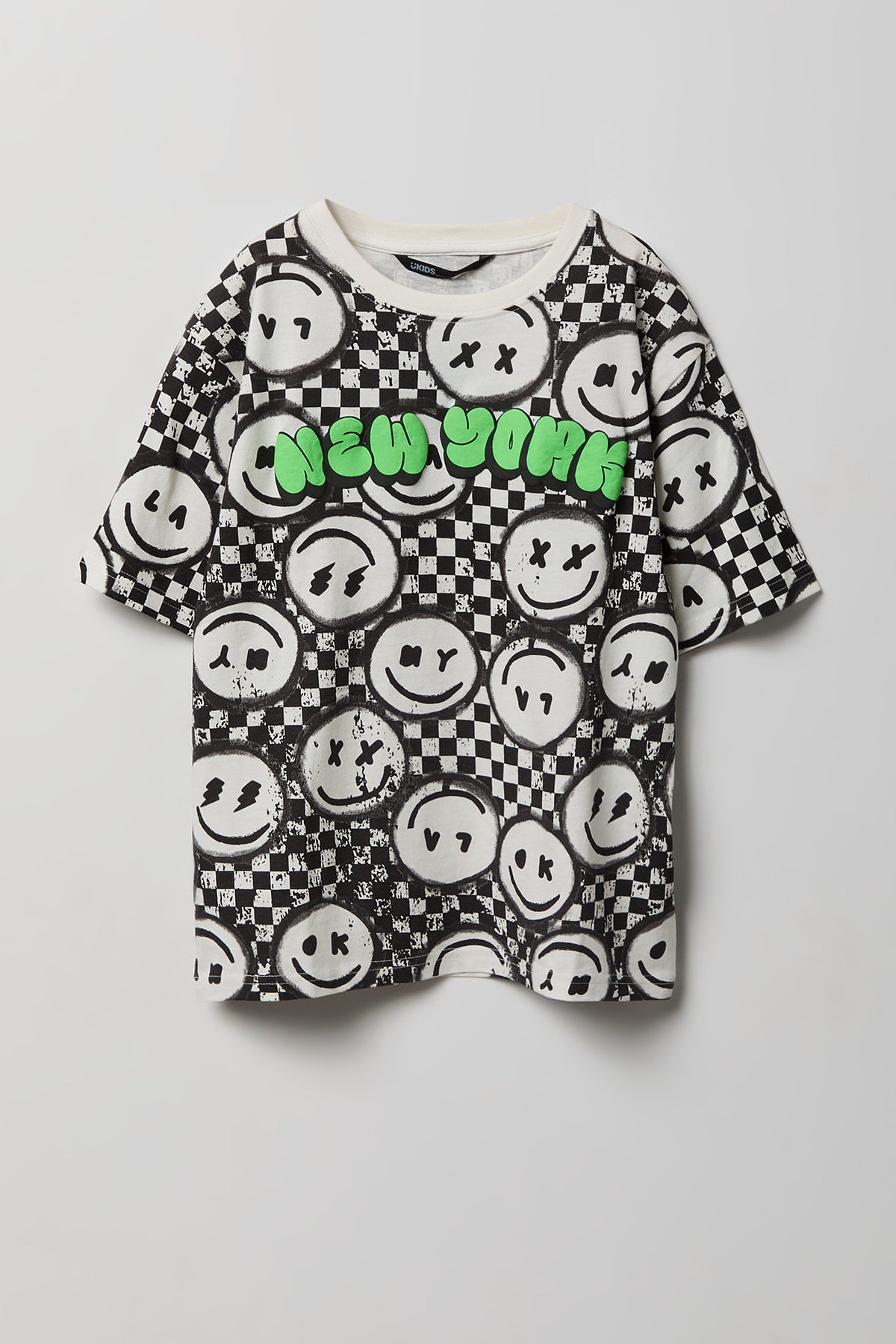 Boys Printed T-Shirt - Black with White