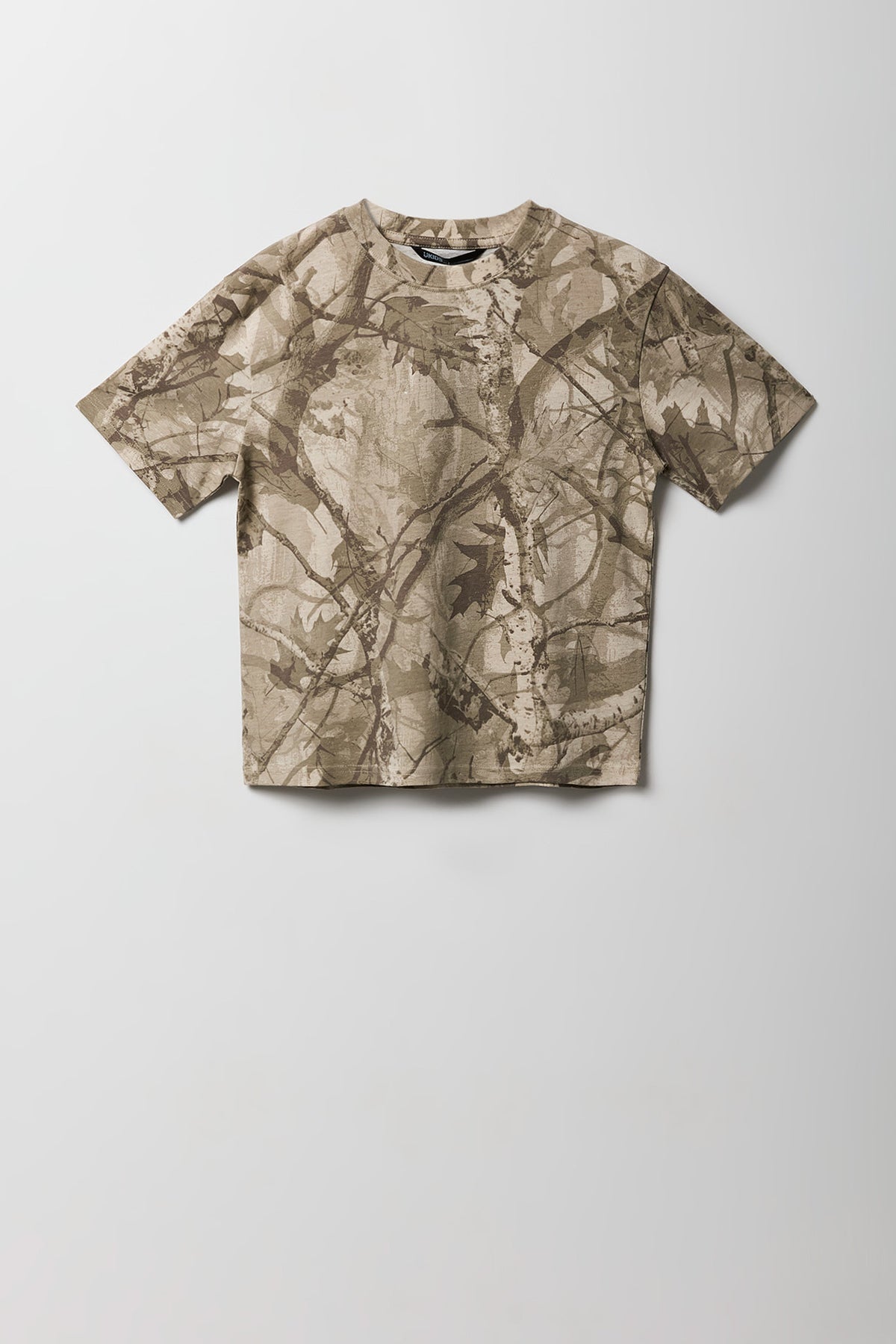 T-shirt ras du cou à motif camouflage pour garçons