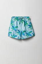 Short de bain à imprimé tropical pour garçons