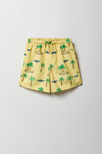 Short de bain à imprimé tropical pour garçons