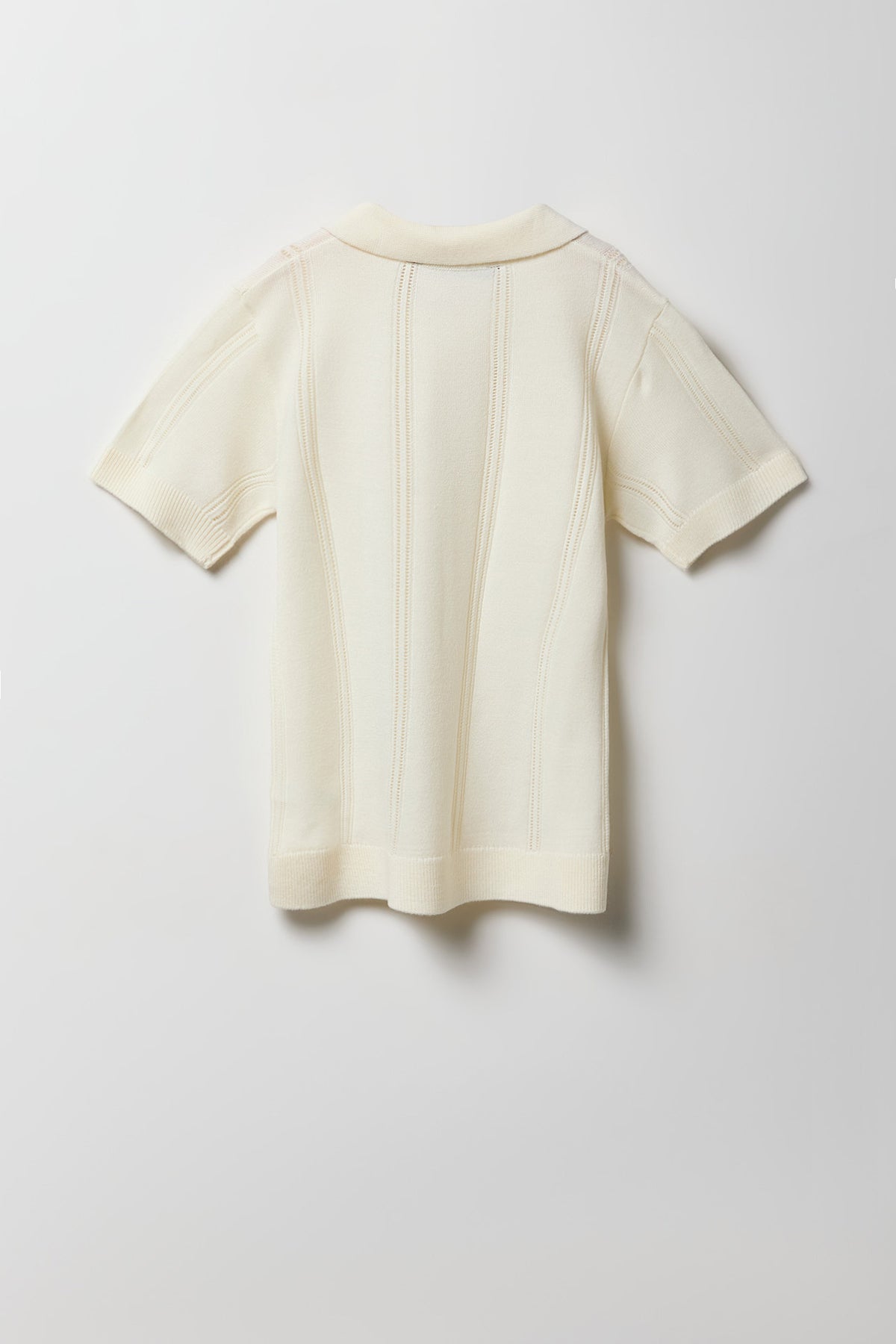 Alt View 2. Boys Textured Striped Polo - Off White