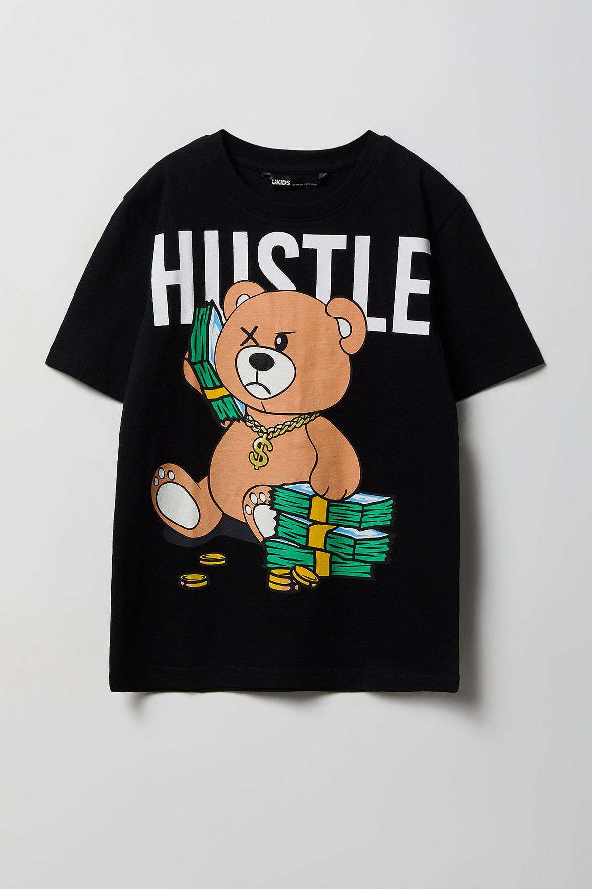 Kids Bear Graphic T-Shirt - Black