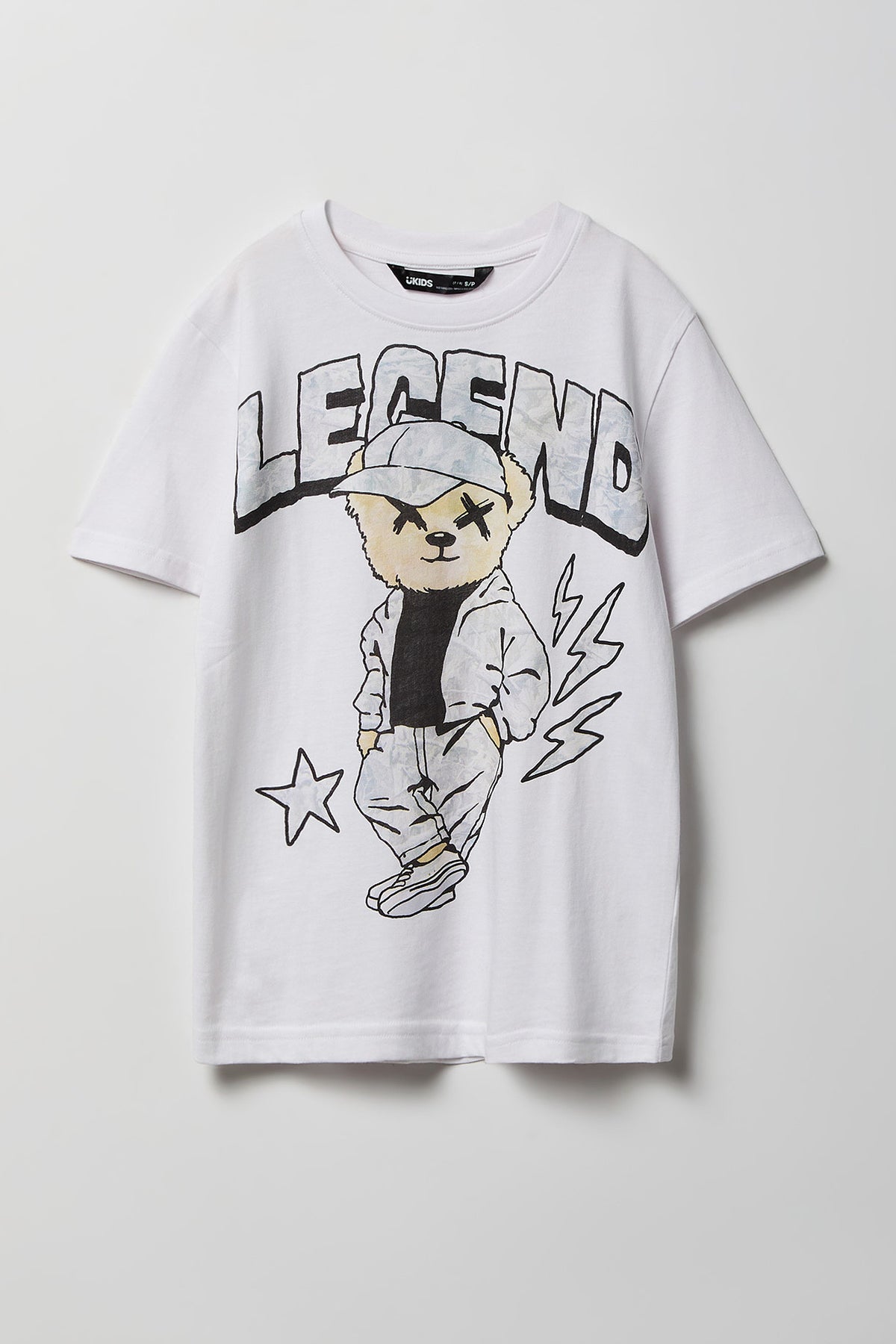 Kids Bear Graphic T-Shirt - White